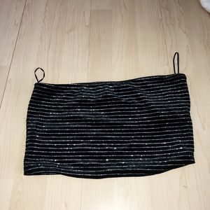 STRIPED METALLIC & BLACK BANDEAU